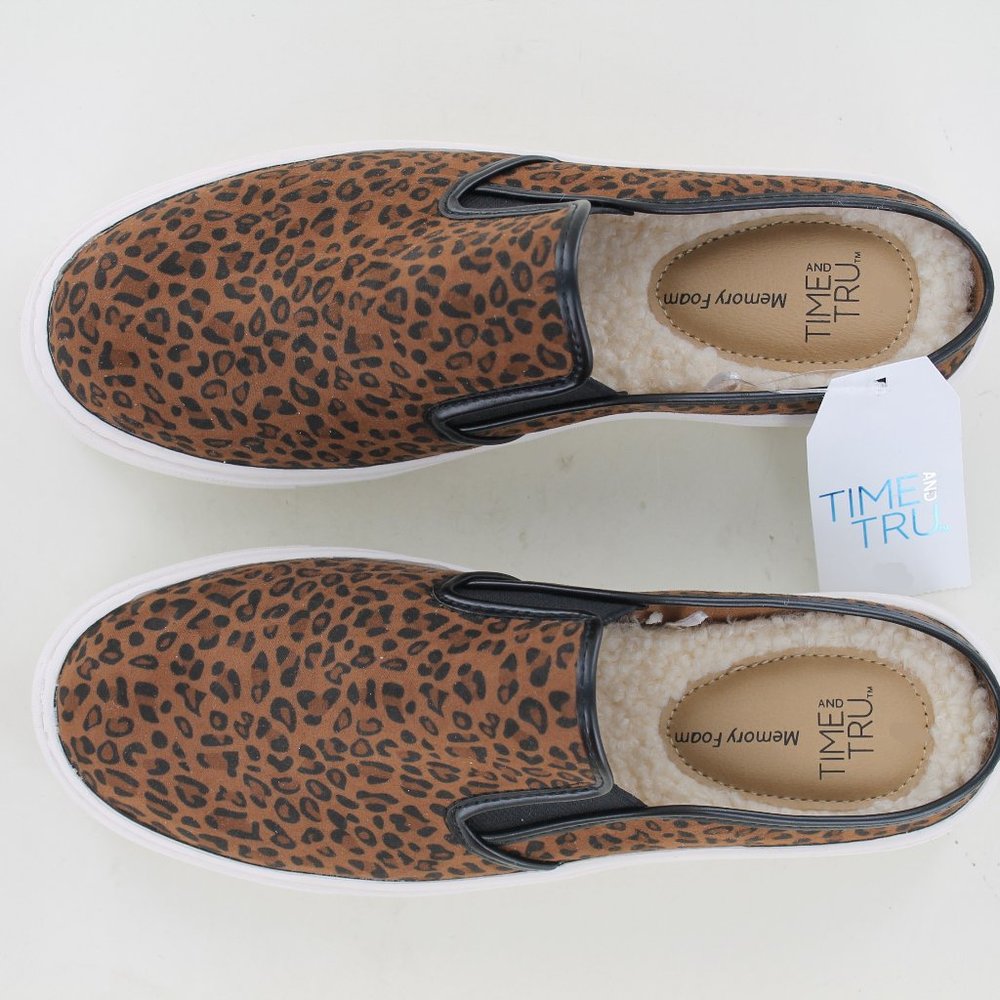 New Time & Tru Leopard Print Sneaker Mule - Size 6 - Picture 2 of 3